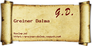 Greiner Dalma névjegykártya